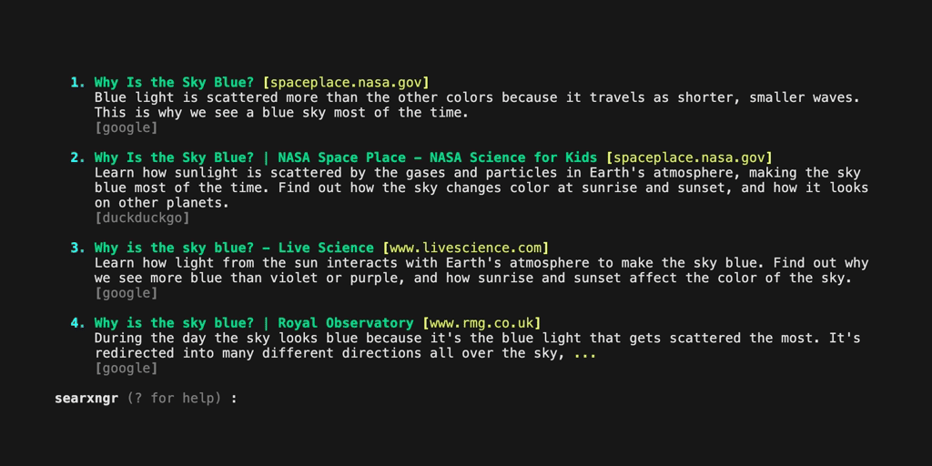 searxngr - SearXNG from the command line